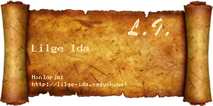 Lilge Ida névjegykártya